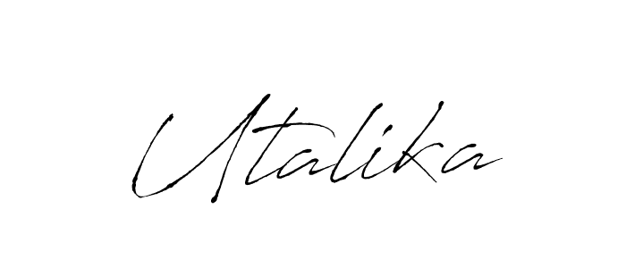 Design your own signature with our free online signature maker. With this signature software, you can create a handwritten (Antro_Vectra) signature for name Utalika. Utalika signature style 6 images and pictures png