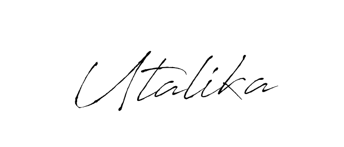 The best way (Antro_Vectra) to make a short signature is to pick only two or three words in your name. The name Utalika include a total of six letters. For converting this name. Utalika signature style 6 images and pictures png