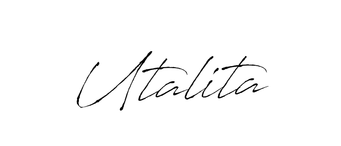 Antro_Vectra is a professional signature style that is perfect for those who want to add a touch of class to their signature. It is also a great choice for those who want to make their signature more unique. Get Utalita name to fancy signature for free. Utalita signature style 6 images and pictures png