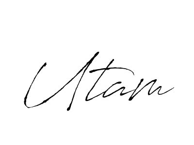 The best way (Antro_Vectra) to make a short signature is to pick only two or three words in your name. The name Utam include a total of six letters. For converting this name. Utam signature style 6 images and pictures png