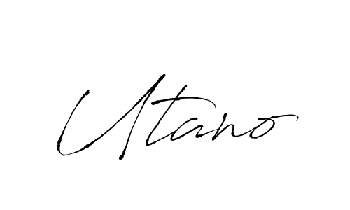 Design your own signature with our free online signature maker. With this signature software, you can create a handwritten (Antro_Vectra) signature for name Utano. Utano signature style 6 images and pictures png