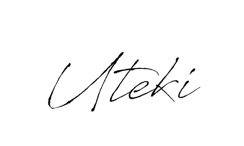 Design your own signature with our free online signature maker. With this signature software, you can create a handwritten (Antro_Vectra) signature for name Uteki. Uteki signature style 6 images and pictures png