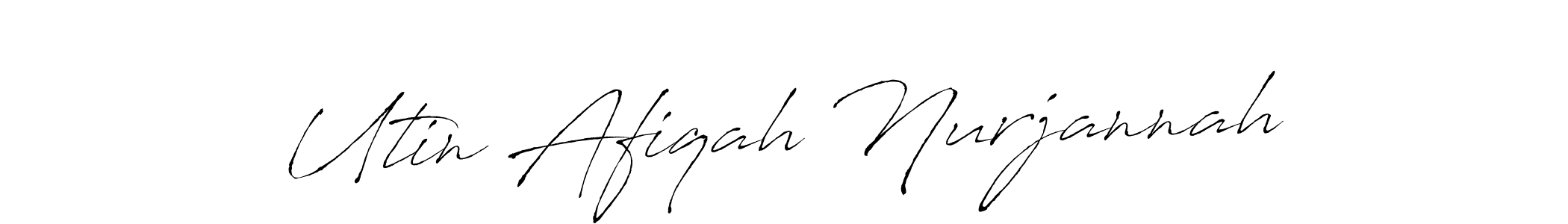 Use a signature maker to create a handwritten signature online. With this signature software, you can design (Antro_Vectra) your own signature for name Utin Afiqah Nurjannah. Utin Afiqah Nurjannah signature style 6 images and pictures png