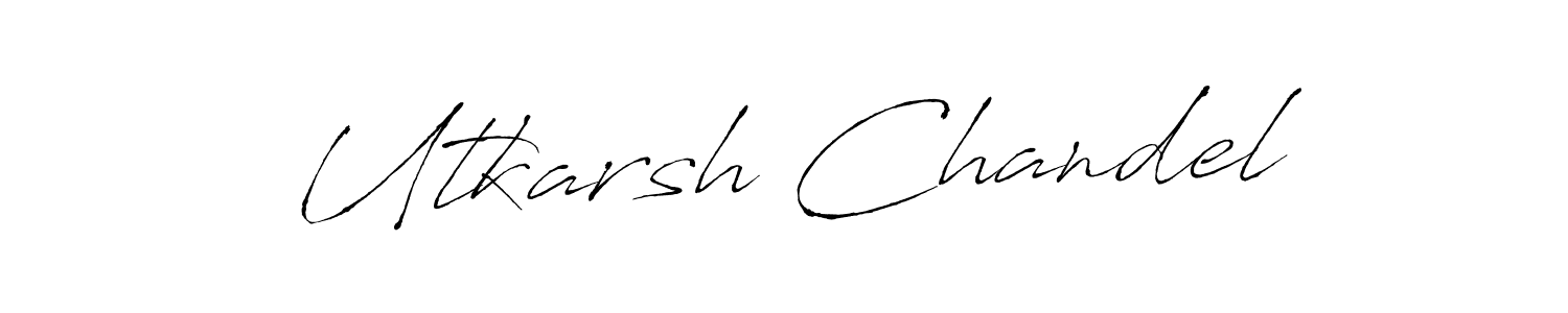 How to make Utkarsh Chandel name signature. Use Antro_Vectra style for creating short signs online. This is the latest handwritten sign. Utkarsh Chandel signature style 6 images and pictures png