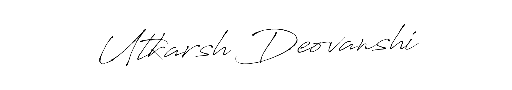 The best way (Antro_Vectra) to make a short signature is to pick only two or three words in your name. The name Utkarsh Deovanshi include a total of six letters. For converting this name. Utkarsh Deovanshi signature style 6 images and pictures png