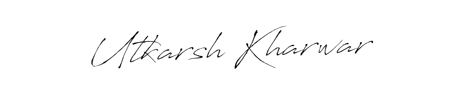 Similarly Antro_Vectra is the best handwritten signature design. Signature creator online .You can use it as an online autograph creator for name Utkarsh Kharwar. Utkarsh Kharwar signature style 6 images and pictures png
