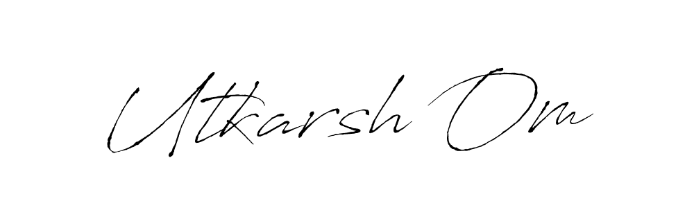How to make Utkarsh Om name signature. Use Antro_Vectra style for creating short signs online. This is the latest handwritten sign. Utkarsh Om signature style 6 images and pictures png