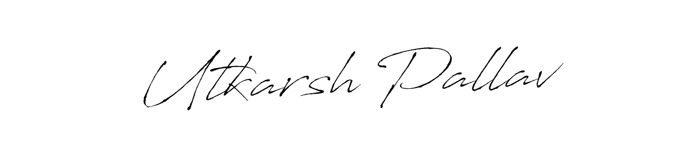 How to make Utkarsh Pallav name signature. Use Antro_Vectra style for creating short signs online. This is the latest handwritten sign. Utkarsh Pallav signature style 6 images and pictures png