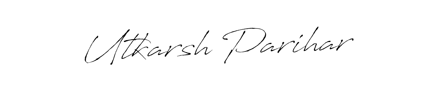 This is the best signature style for the Utkarsh Parihar name. Also you like these signature font (Antro_Vectra). Mix name signature. Utkarsh Parihar signature style 6 images and pictures png