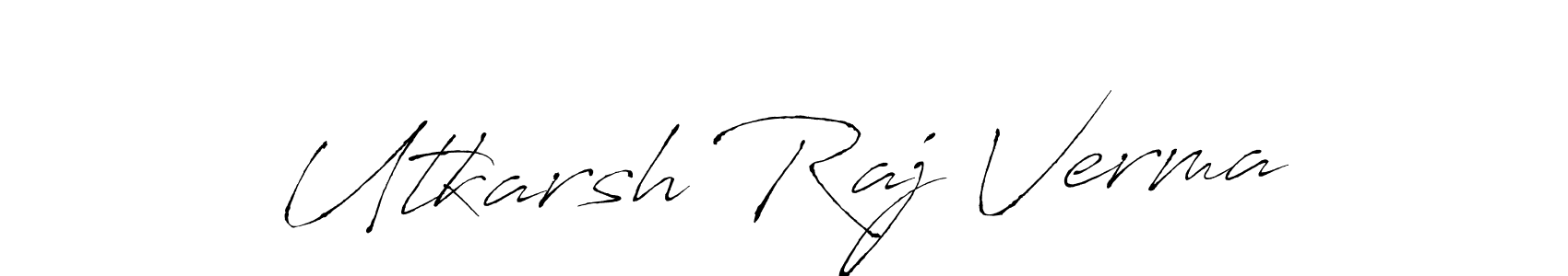 The best way (Antro_Vectra) to make a short signature is to pick only two or three words in your name. The name Utkarsh Raj Verma include a total of six letters. For converting this name. Utkarsh Raj Verma signature style 6 images and pictures png
