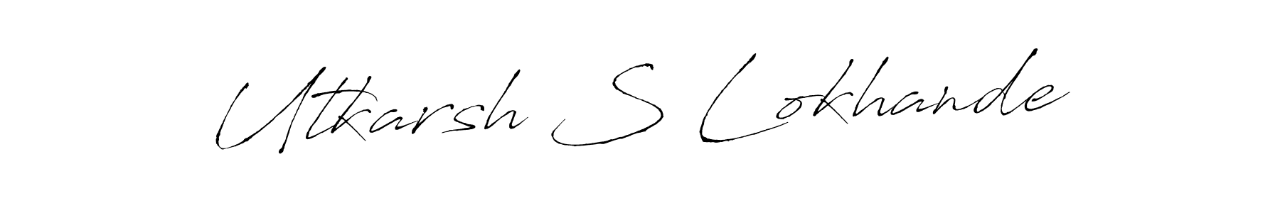 This is the best signature style for the Utkarsh S Lokhande name. Also you like these signature font (Antro_Vectra). Mix name signature. Utkarsh S Lokhande signature style 6 images and pictures png