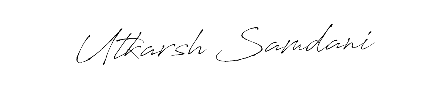 Create a beautiful signature design for name Utkarsh Samdani. With this signature (Antro_Vectra) fonts, you can make a handwritten signature for free. Utkarsh Samdani signature style 6 images and pictures png