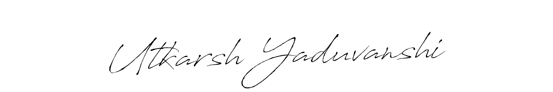 This is the best signature style for the Utkarsh Yaduvanshi name. Also you like these signature font (Antro_Vectra). Mix name signature. Utkarsh Yaduvanshi signature style 6 images and pictures png