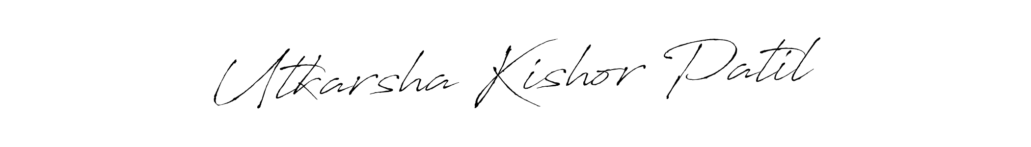 How to make Utkarsha Kishor Patil name signature. Use Antro_Vectra style for creating short signs online. This is the latest handwritten sign. Utkarsha Kishor Patil signature style 6 images and pictures png