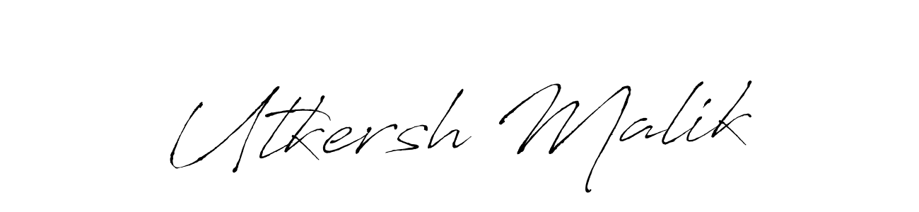 You should practise on your own different ways (Antro_Vectra) to write your name (Utkersh Malik) in signature. don't let someone else do it for you. Utkersh Malik signature style 6 images and pictures png