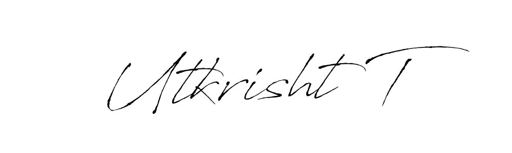 Antro_Vectra is a professional signature style that is perfect for those who want to add a touch of class to their signature. It is also a great choice for those who want to make their signature more unique. Get Utkrisht T name to fancy signature for free. Utkrisht T signature style 6 images and pictures png
