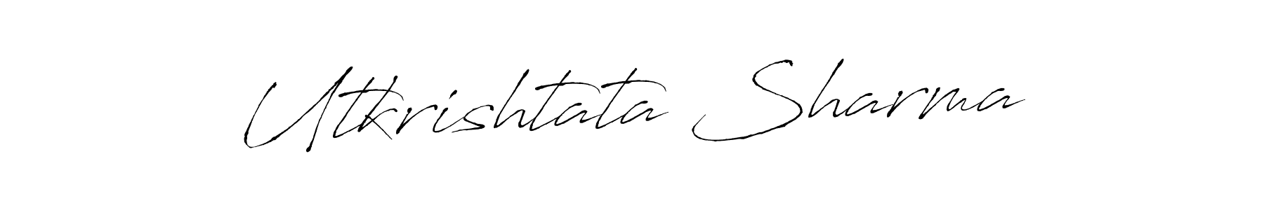 How to make Utkrishtata Sharma name signature. Use Antro_Vectra style for creating short signs online. This is the latest handwritten sign. Utkrishtata Sharma signature style 6 images and pictures png