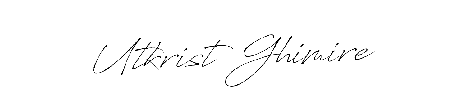 Utkrist Ghimire stylish signature style. Best Handwritten Sign (Antro_Vectra) for my name. Handwritten Signature Collection Ideas for my name Utkrist Ghimire. Utkrist Ghimire signature style 6 images and pictures png