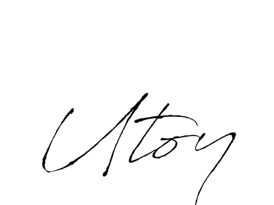 How to make Utoy name signature. Use Antro_Vectra style for creating short signs online. This is the latest handwritten sign. Utoy signature style 6 images and pictures png
