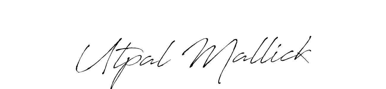 How to make Utpal Mallick name signature. Use Antro_Vectra style for creating short signs online. This is the latest handwritten sign. Utpal Mallick signature style 6 images and pictures png