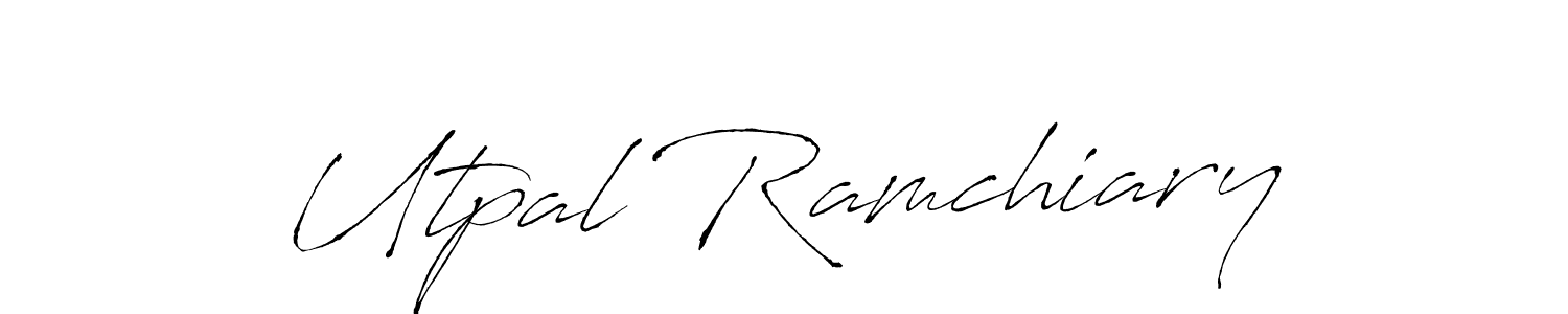How to make Utpal Ramchiary name signature. Use Antro_Vectra style for creating short signs online. This is the latest handwritten sign. Utpal Ramchiary signature style 6 images and pictures png