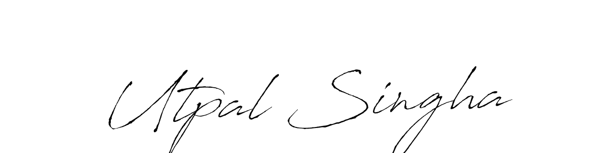 Make a beautiful signature design for name Utpal Singha. With this signature (Antro_Vectra) style, you can create a handwritten signature for free. Utpal Singha signature style 6 images and pictures png