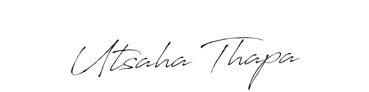 Design your own signature with our free online signature maker. With this signature software, you can create a handwritten (Antro_Vectra) signature for name Utsaha Thapa. Utsaha Thapa signature style 6 images and pictures png