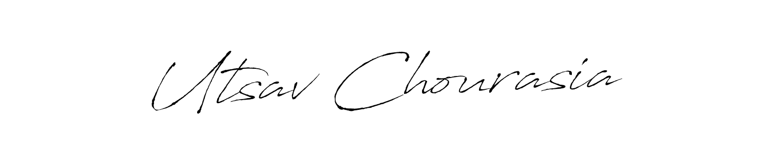 Create a beautiful signature design for name Utsav Chourasia. With this signature (Antro_Vectra) fonts, you can make a handwritten signature for free. Utsav Chourasia signature style 6 images and pictures png