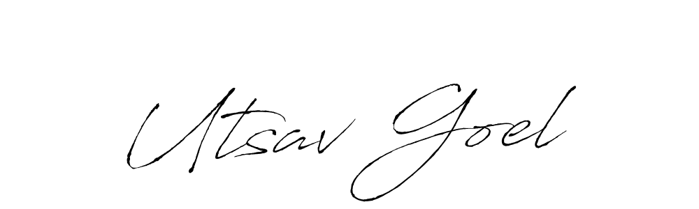 Create a beautiful signature design for name Utsav Goel. With this signature (Antro_Vectra) fonts, you can make a handwritten signature for free. Utsav Goel signature style 6 images and pictures png