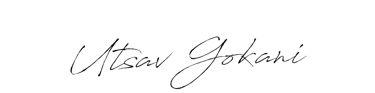 The best way (Antro_Vectra) to make a short signature is to pick only two or three words in your name. The name Utsav Gokani include a total of six letters. For converting this name. Utsav Gokani signature style 6 images and pictures png