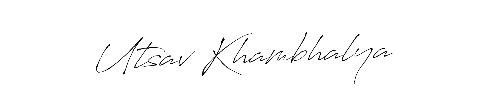 The best way (Antro_Vectra) to make a short signature is to pick only two or three words in your name. The name Utsav Khambhalya include a total of six letters. For converting this name. Utsav Khambhalya signature style 6 images and pictures png