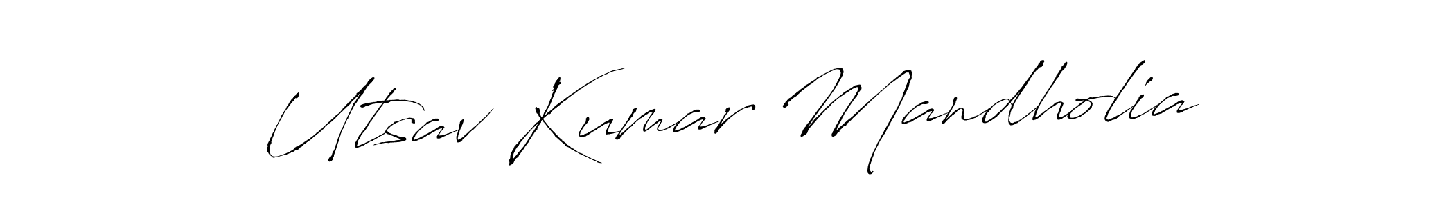 Design your own signature with our free online signature maker. With this signature software, you can create a handwritten (Antro_Vectra) signature for name Utsav Kumar Mandholia. Utsav Kumar Mandholia signature style 6 images and pictures png
