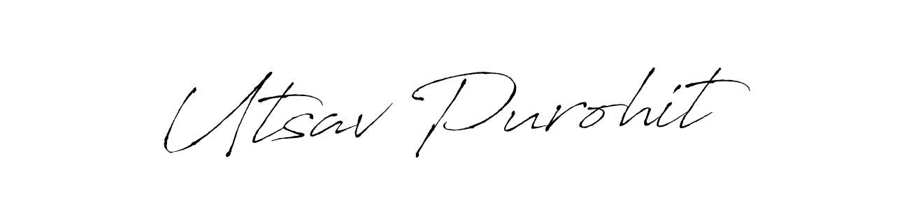 Create a beautiful signature design for name Utsav Purohit. With this signature (Antro_Vectra) fonts, you can make a handwritten signature for free. Utsav Purohit signature style 6 images and pictures png