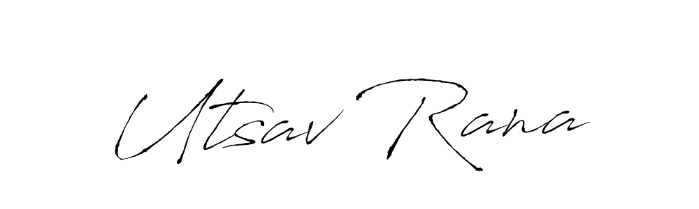 Create a beautiful signature design for name Utsav Rana. With this signature (Antro_Vectra) fonts, you can make a handwritten signature for free. Utsav Rana signature style 6 images and pictures png