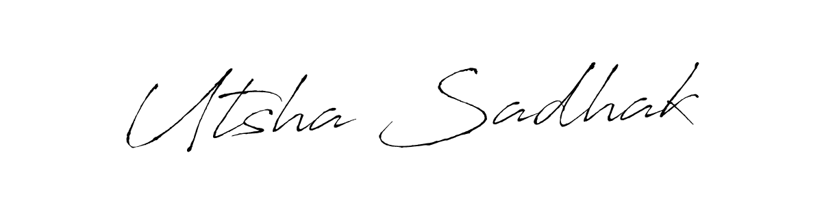 Antro_Vectra is a professional signature style that is perfect for those who want to add a touch of class to their signature. It is also a great choice for those who want to make their signature more unique. Get Utsha Sadhak name to fancy signature for free. Utsha Sadhak signature style 6 images and pictures png