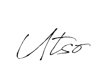 Design your own signature with our free online signature maker. With this signature software, you can create a handwritten (Antro_Vectra) signature for name Utso. Utso signature style 6 images and pictures png