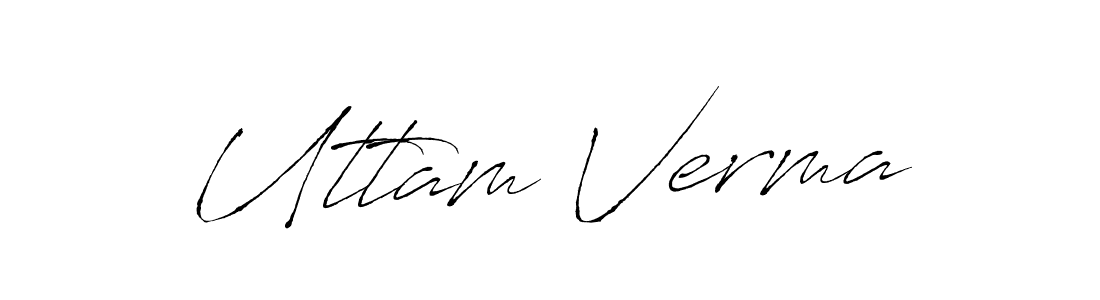 How to make Uttam Verma name signature. Use Antro_Vectra style for creating short signs online. This is the latest handwritten sign. Uttam Verma signature style 6 images and pictures png