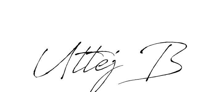 Uttej B stylish signature style. Best Handwritten Sign (Antro_Vectra) for my name. Handwritten Signature Collection Ideas for my name Uttej B. Uttej B signature style 6 images and pictures png
