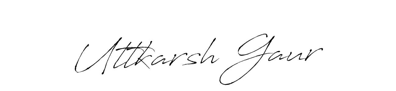 How to make Uttkarsh Gaur name signature. Use Antro_Vectra style for creating short signs online. This is the latest handwritten sign. Uttkarsh Gaur signature style 6 images and pictures png