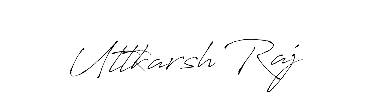 How to make Uttkarsh Raj name signature. Use Antro_Vectra style for creating short signs online. This is the latest handwritten sign. Uttkarsh Raj signature style 6 images and pictures png