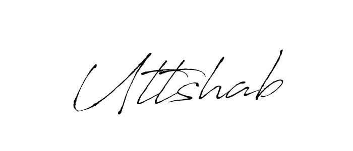 How to make Uttshab name signature. Use Antro_Vectra style for creating short signs online. This is the latest handwritten sign. Uttshab signature style 6 images and pictures png