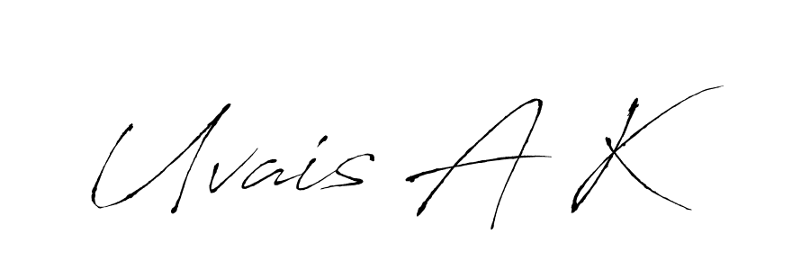 The best way (Antro_Vectra) to make a short signature is to pick only two or three words in your name. The name Uvais A K include a total of six letters. For converting this name. Uvais A K signature style 6 images and pictures png