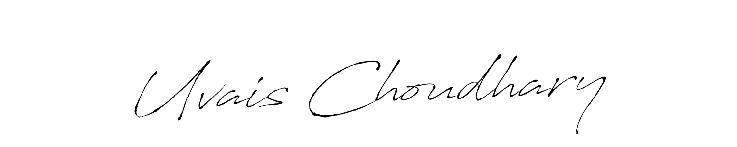 How to make Uvais Choudhary name signature. Use Antro_Vectra style for creating short signs online. This is the latest handwritten sign. Uvais Choudhary signature style 6 images and pictures png
