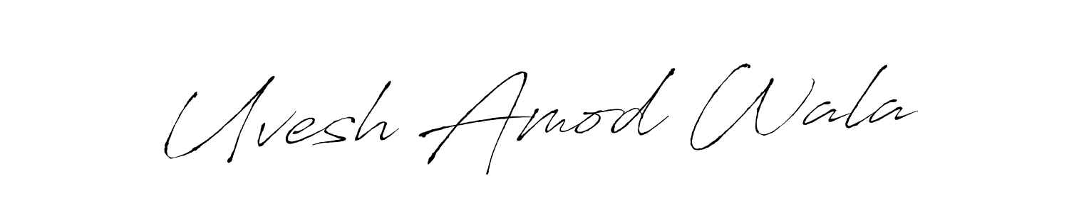 You should practise on your own different ways (Antro_Vectra) to write your name (Uvesh Amod Wala) in signature. don't let someone else do it for you. Uvesh Amod Wala signature style 6 images and pictures png