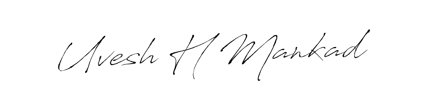 How to make Uvesh H Mankad signature? Antro_Vectra is a professional autograph style. Create handwritten signature for Uvesh H Mankad name. Uvesh H Mankad signature style 6 images and pictures png