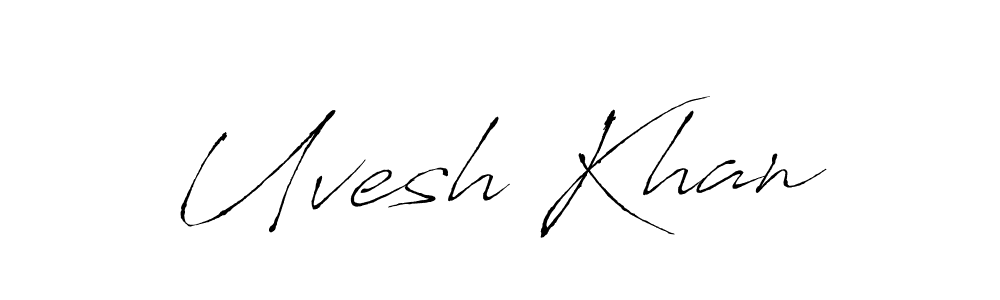 The best way (Antro_Vectra) to make a short signature is to pick only two or three words in your name. The name Uvesh Khan include a total of six letters. For converting this name. Uvesh Khan signature style 6 images and pictures png