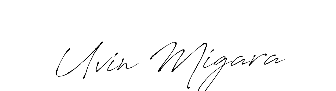 How to make Uvin Migara name signature. Use Antro_Vectra style for creating short signs online. This is the latest handwritten sign. Uvin Migara signature style 6 images and pictures png