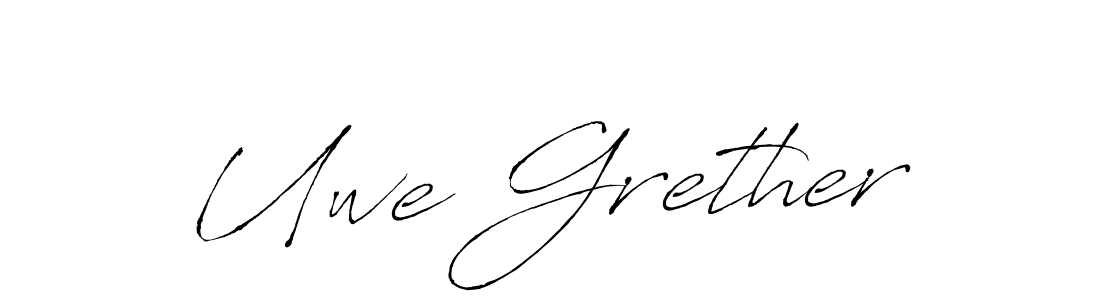 Make a beautiful signature design for name Uwe Grether. With this signature (Antro_Vectra) style, you can create a handwritten signature for free. Uwe Grether signature style 6 images and pictures png