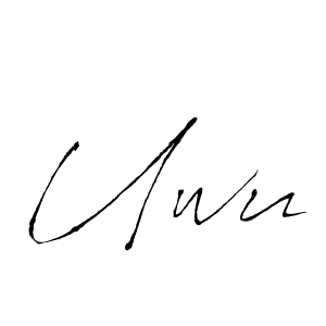 How to make Uwu signature? Antro_Vectra is a professional autograph style. Create handwritten signature for Uwu name. Uwu signature style 6 images and pictures png