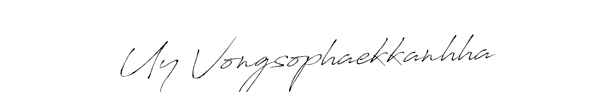 How to make Uy Vongsophaekkanhha name signature. Use Antro_Vectra style for creating short signs online. This is the latest handwritten sign. Uy Vongsophaekkanhha signature style 6 images and pictures png